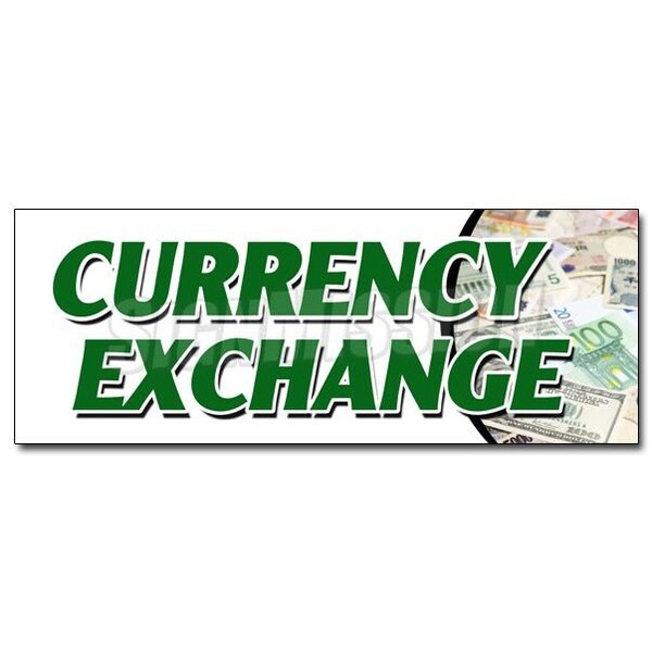 CURRENCY EXCHANGE DECAL sticker best conversion rate fast low cost dollar, D-12 Currency Exchange